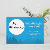 Weihnachts-Schwangerschaft Ankündigung Foto kommt  (Stehend Vorderseite)