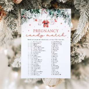 Weihnachts-Schwangerschafts-Süßigkeiten-Match-Baby Einladung