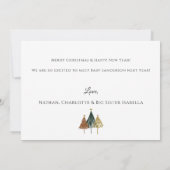 Weihnachts-Schwangerschaftsankündigung Weihnachtsk Dankeskarte (Rückseite)