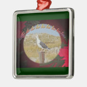 Weihnachts-Schwarz-Backenmöwe Ornament Aus Metall (Links)