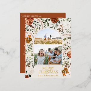 Weihnachts-Schwarz-Botanik-elegantes-Rotwild-3-Fot Folien Feiertagspostkarte