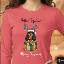 Weihnachts-Schwarz-Braun-Cocker-Spaniel-Geschenk-G Tri-Blend Shirt