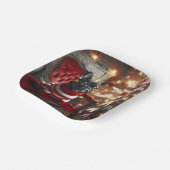 Weihnachts-Schwarz-Französisch-Bulldog auf einem r Pappteller (Gewinkelt)