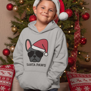 Weihnachts-Schwarz-Französische-Bulldogge Hoodie