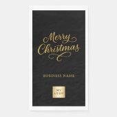 Weihnachts-Schwarz-Gold-Geschäftslogo Serviette (Vorderseite)