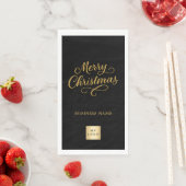 Weihnachts-Schwarz-Gold-Geschäftslogo Serviette (Beispiel)