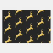 Weihnachts-Schwarz-Gold-Muster Geschenkpapier Set (Vorderseite 3)