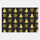 Weihnachts-Schwarz-Gold-Muster Geschenkpapier Set (Vorderseite 2)