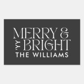 Weihnachts-Schwarz-modern Rechteckiger Aufkleber (Vorderseite)