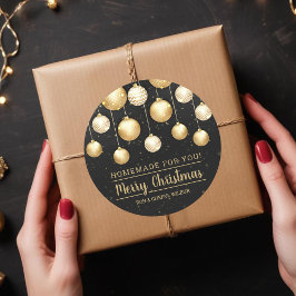 Weihnachts-Schwarz und Gold-Hommage für Sie Runder Aufkleber