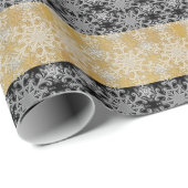 Weihnachts-Schwarz und Gold-Schneeflocke Geschenkpapier (Rolleneckpunkt)