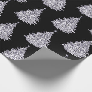 Weihnachts Schwarz-Weiß-Baumwrapping Papier Geschenkpapier
