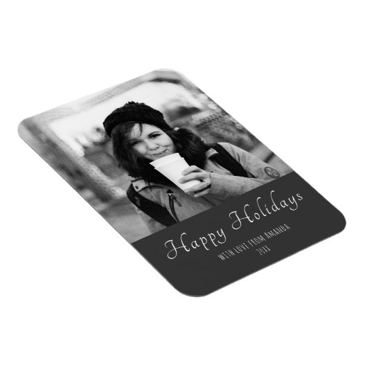 Weihnachts-Schwarz-Weiß-Foto Magnet (Rechte Seite)