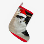 Weihnachts-Schwarz-Weiß-Katze Kleiner Weihnachtsstrumpf (Vorderansicht (hängend))