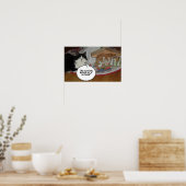 Weihnachts-Schwarz-Weiß-Katze Poster (Küche)
