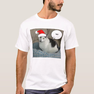 Weihnachts-Schwarz-Weiß-Katze T-Shirt