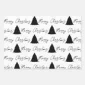 Weihnachts-Schwarz-Weiß-Muster Geschenkpapier Set (Vorderseite 3)