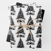 Weihnachts-Schwarz-Weiß-Muster Geschenkpapier Set (Beispiel)