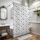 Weihnachts-Schwarz-Weiß-Schneeflocken-Duschvorhang Duschvorhang