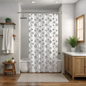 Weihnachts-Schwarz-Weiß-Schneeflocken-Duschvorhang Duschvorhang