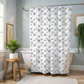 Weihnachts-Schwarz-Weiß-Schneeflocken-Duschvorhang Duschvorhang