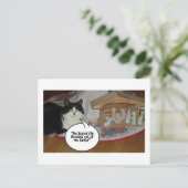 Weihnachts-Schwarz-Weiß-Spaß Feiertagspostkarte (Stehend Vorderseite)