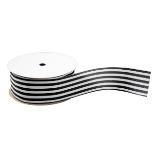 Weihnachts schwarz-weiß Streifen Grosgrain Ribbon Ripsband