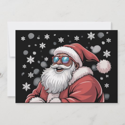 Weihnachts-Schwarzafrikanischer Weihnachtsmann Feiertagskarte (Vorderseite)
