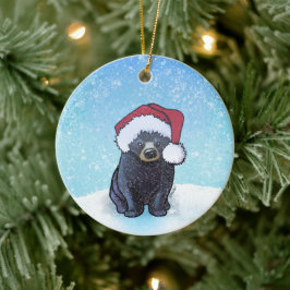 Weihnachts-Schwarzbärenkuppe Keramik Ornament