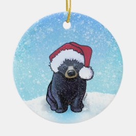 Weihnachts-Schwarzbärenkuppe Keramik Ornament