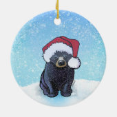 Weihnachts-Schwarzbärenkuppe Keramik Ornament (Hinten)