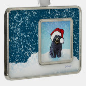 Weihnachts-Schwarzbärenkuppe Rahmen-Ornament Silber (Rechts)