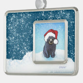 Weihnachts-Schwarzbärenkuppe Rahmen-Ornament Silber (Links)