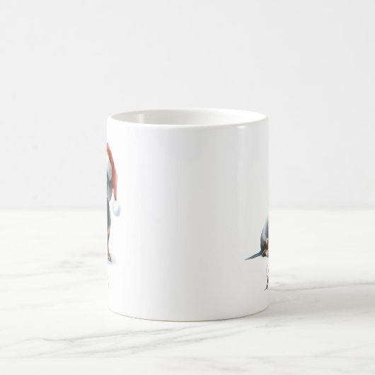 Weihnachts Schwarze Dackel Hund Hat Kaffee Tasse (Mittel)