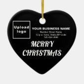 Weihnachts-Schwarze Herzform Keramik Ornament (Vorne)