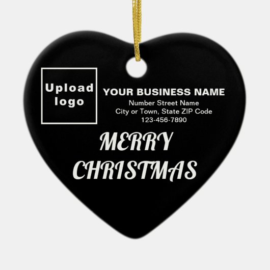 Weihnachts-Schwarze Herzform Keramik Ornament (Vorne)