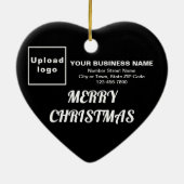 Weihnachts-Schwarze Herzform Keramik Ornament (Hinten)