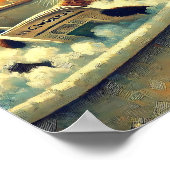 Weihnachts-Schwarze Katze in der Badewanne Poster (Ecke)