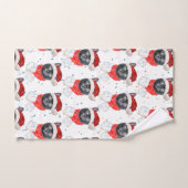 Weihnachts-Schwarze Katze mit rotem Scarf Handtuch (Handtuch)