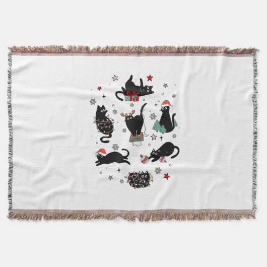 Weihnachts-Schwarze Katzen Decke (Vorderseite)