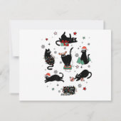 Weihnachts-Schwarze Katzen Feiertagskarte (Rückseite)