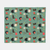Weihnachts-Schwarze Katzen Fleecedecke (Vorderseite (Horizontal))