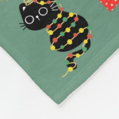 Weihnachts-Schwarze Katzen Fleecedecke (Ecke)