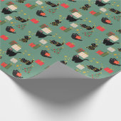 Weihnachts-Schwarze Katzen Geschenkpapier (Ecke)