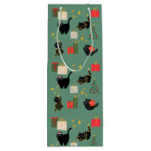 Weihnachts-Schwarze Katzen Geschenktüte Für Weinflaschen (Rückseite)
