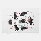 Weihnachts-Schwarze Katzen Geschirrtuch (Horizontal)