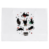 Weihnachts-Schwarze Katzen Große Geschenktüte (Rückseite)