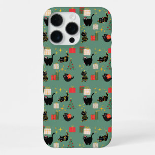 Weihnachts-Schwarze Katzen iPhone 16 Pro Max Hülle