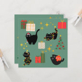 Weihnachts-Schwarze Katzen Karte (Vorderseite/Rückseite Beispiel)