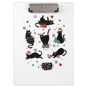 Weihnachts-Schwarze Katzen Klemmbrett